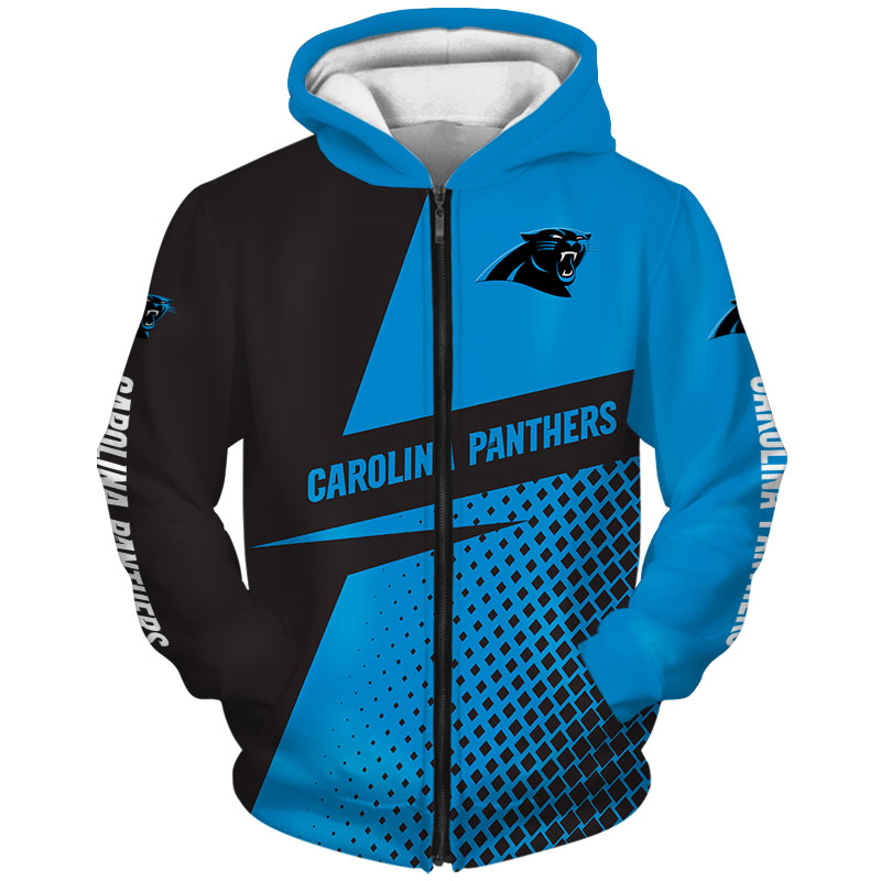 Carolina Panthers Hoodie Longsleve Zip Hoodie for Fan - Image 2