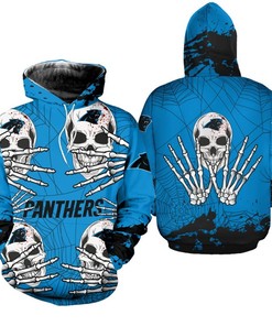 Carolina Panthers Hoodie Skull for Halloween Graphic