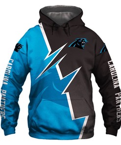 Carolina Panthers Hoodie Zigzag Graphic Zip Hoodie Gift for Fans