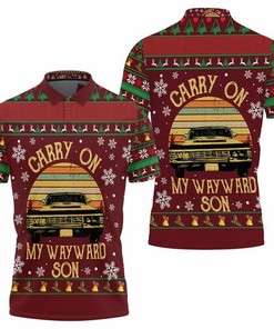 Carry On My Wayward Son Supernatural Retro Ugly Christmas 3d 3D All Over Print Polo Shirt