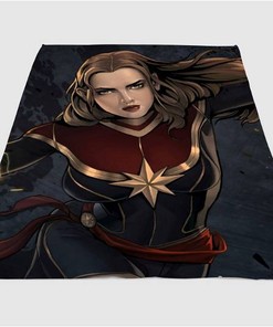 Cartoon Captain Marvel Sherpa Fleece Blanket Gifts for Family, for Couple