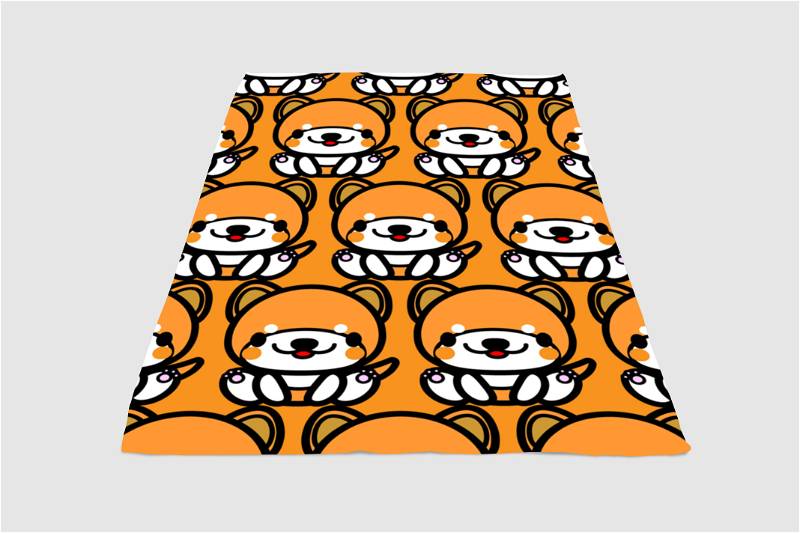 Cartoon Dog Sherpa Fleece Blanket Gifts for Family, for Couple