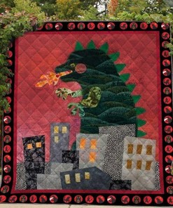 Cartoon Godzilla Quilt Blanket Bedding Set for Home Décor