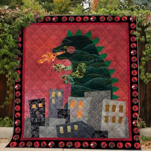 Cartoon Godzilla Quilt Blanket Bedding Set for Home Décor