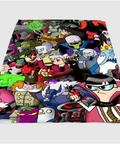 Cartoon Network Character Animation Sherpa Fleece Blanket Gifts for Family, for Couple