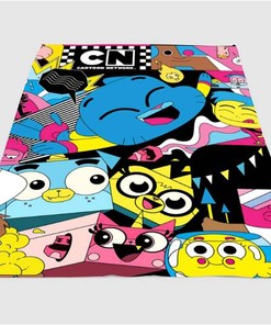 Cartoon Network Pop Art Character Sherpa Fleece Blanket Gifts for Family, for Couple
