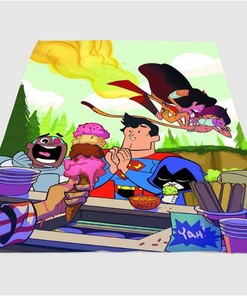 Cartoon Network Superhero Sherpa Fleece Blanket Gifts for Family, for Couple