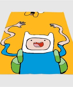 Cartoon Of Finn Adventure Time Sherpa Fleece Blanket Gifts for Family, for Couple