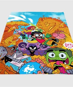 Cartoon Teen Titans Sherpa Fleece Blanket Gifts for Family, for Couple