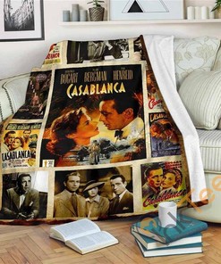 Casablanca Fleece Fan Gift Idea Sherpa Fleece Blanket Gifts for Family, for Couple