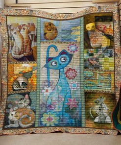 Cat Abstract Paiting Cat Lo Quilt Blanket Bedding Set