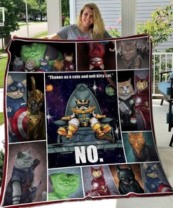 Cat Avengers Thanos As A Cute And Evil Kitty Cat Cat Lo Quilt Blanket Bedding Set