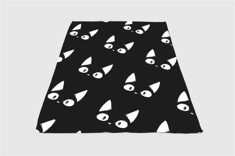 Cat Black And White Sherpa Fleece Blanket Gifts for Family, for Couple