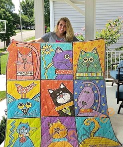 Cat Cartoon Quilt Blanket Bedding Set