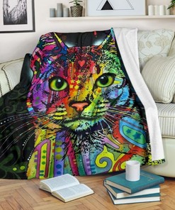 Cat Colors Neon Fleece Blanket Gift For Fan, Quilt Blanket Bedding Set Gift75