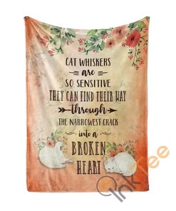 Cat Heal Broken Heart Sherpa Fleece Blanket Gifts for Family, for Couple