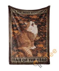 Cat It's The Most Wonderful Time Of The Year Sherpa Fleece Blanket Gifts for Family, for Couple