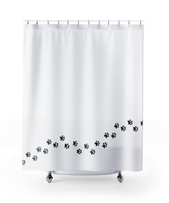 Cat Kitten Kitty Animal Paw Prints Shower Curtain
