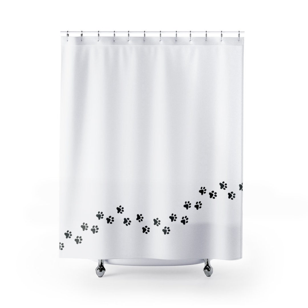 Cat Kitten Kitty Animal Paw Prints Shower Curtain