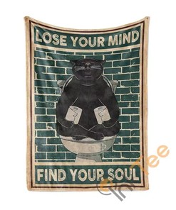 Cat Lose Your Mind Find Your Soul Sherpa Fleece Blanket Gifts for Family, for Couple