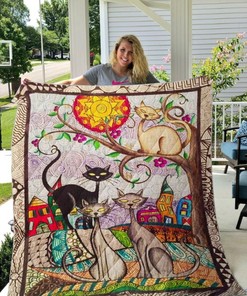 Cat Painting Cat Lo Quilt Blanket Bedding Set for Home Décor