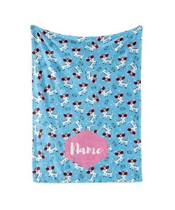 Cat Pattern Personalized Blanket Custom Name - Great Gift For Cat Lovers Sherpa Fleece Blanket Gifts for Family, for Couple