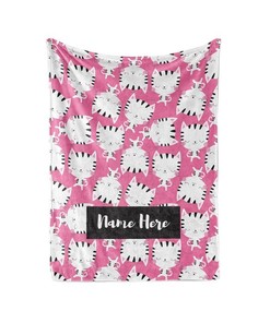 Cat Pattern Theme - Personalized Blanket With A Custom Name - Cool Gift For Cat Lovers Sherpa Fleece Blanket Gifts for Family, for Couple