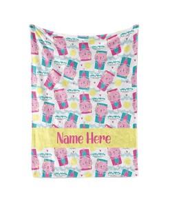 Cat Pattern Theme - Personalized Blanket With A Custom Name - Great Gift For Cat Lovers Sherpa Fleece Blanket Gifts for Family, for Couple