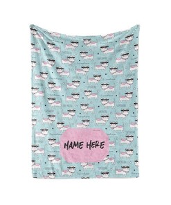Cat Pattern Theme - Personalized Blanket With A Custom Name - Hot Gift For Cat Lovers Sherpa Fleece Blanket Gifts for Family, for Couple