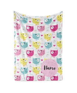 Cat Pattern Theme - Personalized Blanket With Custom Name Gift For Cat Lovers Sherpa Fleece Blanket Gifts for Family, for Couple