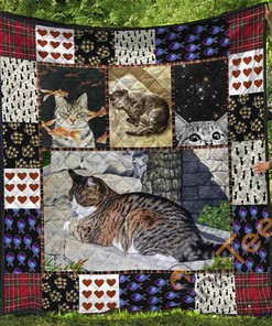 Cat Quilt Blanket Bedding Set With Pilliwcases Option