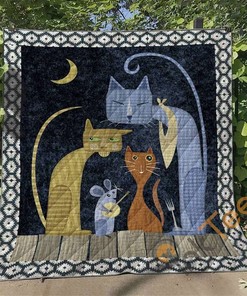Cat Quilt Blanket Bedding Set With Pilliwcases Option Ver3