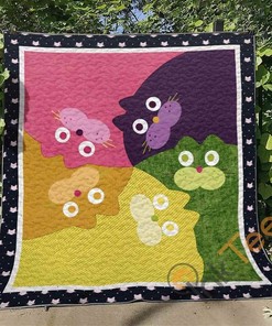 Cat Quilt Blanket Bedding Set With Pillowcases Option