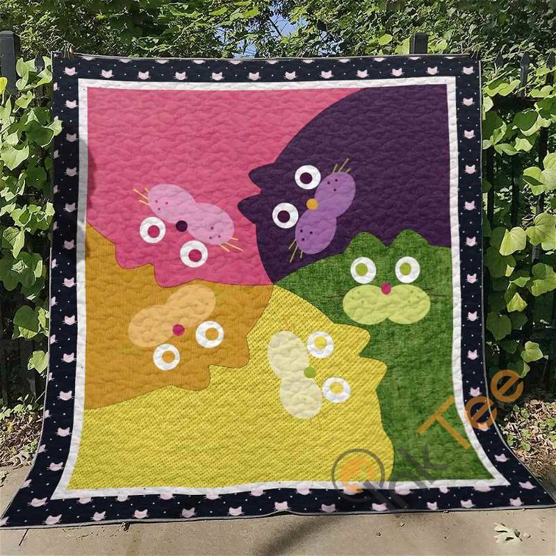 Cat Quilt Blanket Bedding Set With Pillowcases Option