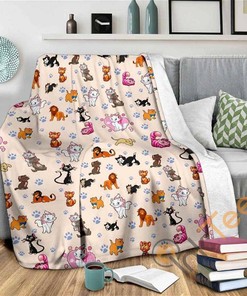 Cat Sherpa Fleece Blanket Gifts for Family, for Couple