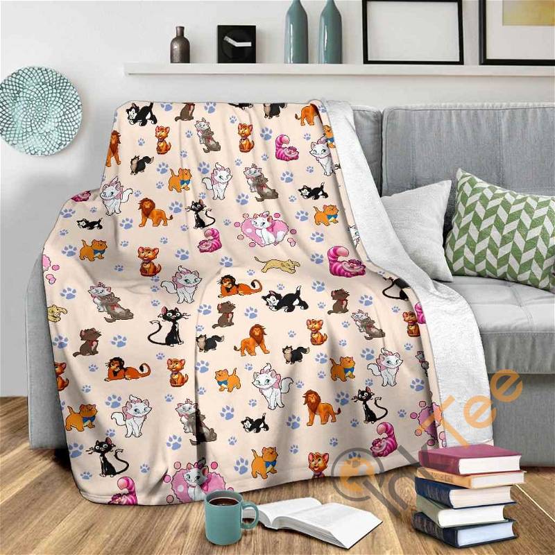 Cat Sherpa Fleece Blanket Gifts for Family, for Couple