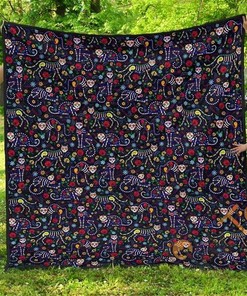 Cat Sugar Skull Quilt With Pillowcase Option