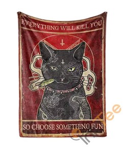 Cat Will Kill You So Choose Something Fun Sherpa Fleece Blanket Gifts for Family, for Couple