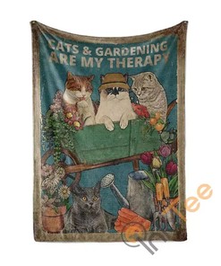 Cats And Gardening Sherpa Fleece Blanket Gifts for Family, for Couple