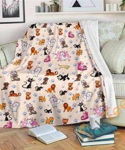 Cats Disney Sherpa Blanket Fleece Blanket Funny Gifts