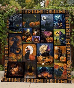 Cats Haloween Quilt Blanket Bedding Set