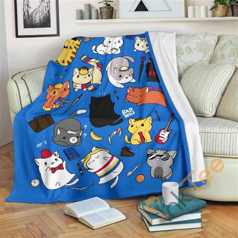 Cats Sherpa Fleece Blanket Gifts for Family, for Couple