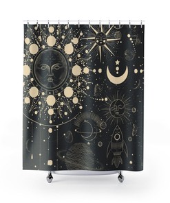 Celestial Moon Space Cosmos Shower Curtain Home Decor