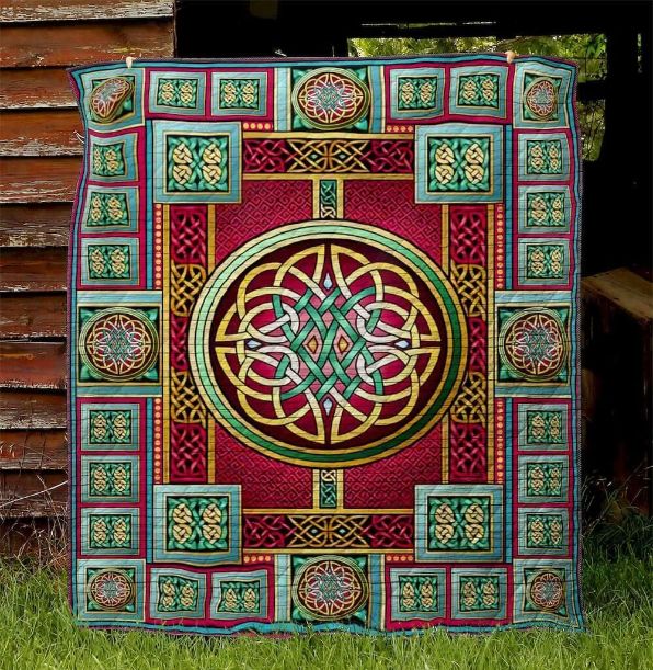 Celtic Art Quilt Blanket Bedding Set for Home Décor