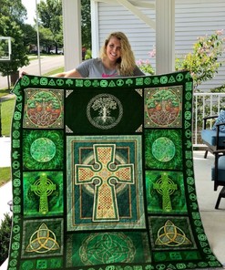 Celtic Cross Quilt Blanket Bedding Set for Home Décor