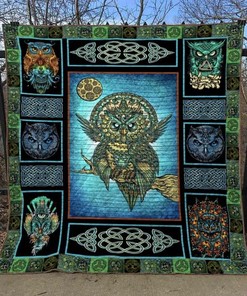 Celtic Owl Emotions Quilt Blanket Bedding Set for Home Décor