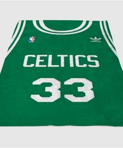 Celtics Green Jersy Sherpa Fleece Blanket Gifts for Family, for Couple