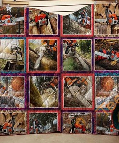 Chainsaw Best Friends Of Logger Quilt Blanket Bedding Set
