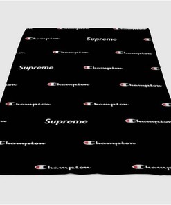 Champions Black Sherpa Fleece Blanket Gifts for Family, for Couple