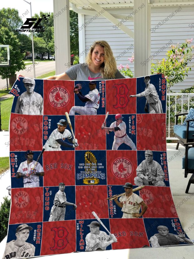 Champions Legends Of Mlb Boston Red Sox Love Quilt Blanket Bedding Set
